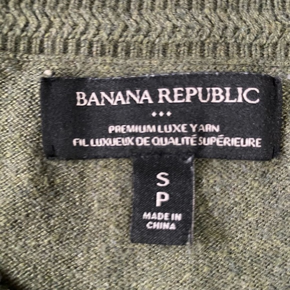 Banana Republic Green Lyocell Blend Button Long Sleeve Crew Neck Sweater- Sz-S - Picture 11 of 16